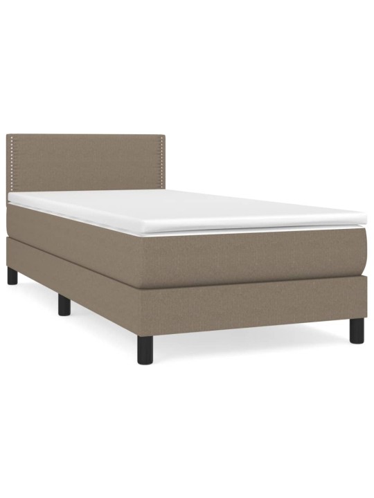 Box spring postel s matrací taupe 90x200 cm textil