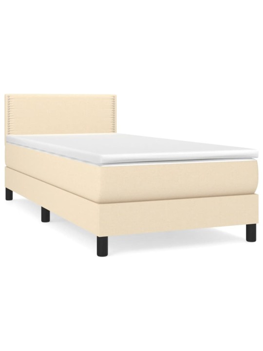 Box spring postel s matrací krémová 100 x 200 cm textil