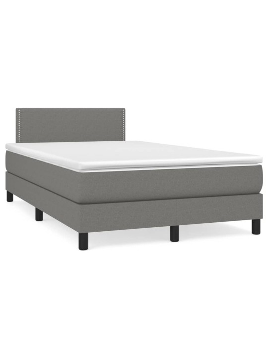 Box spring postel s matrací tmavě šedá 120x200 cm textil