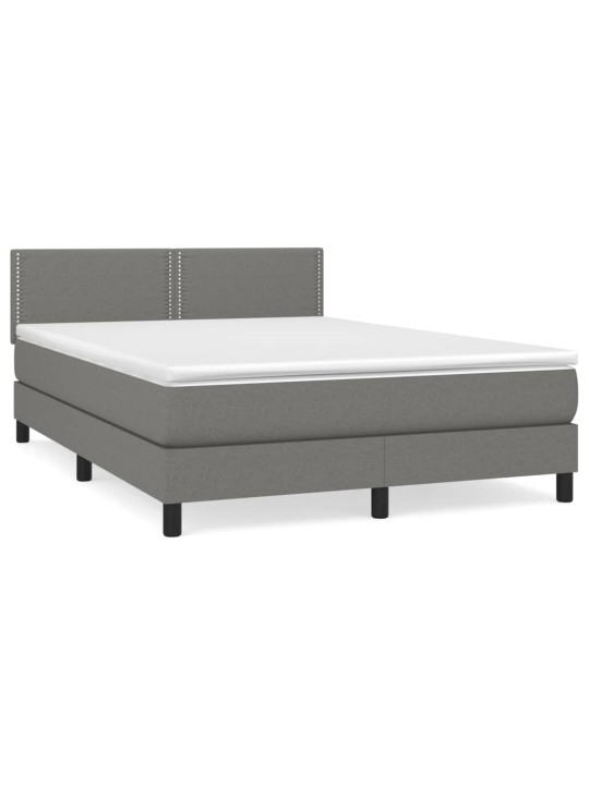 Box spring postel s matrací tmavě šedý 140 x 190 cm textil