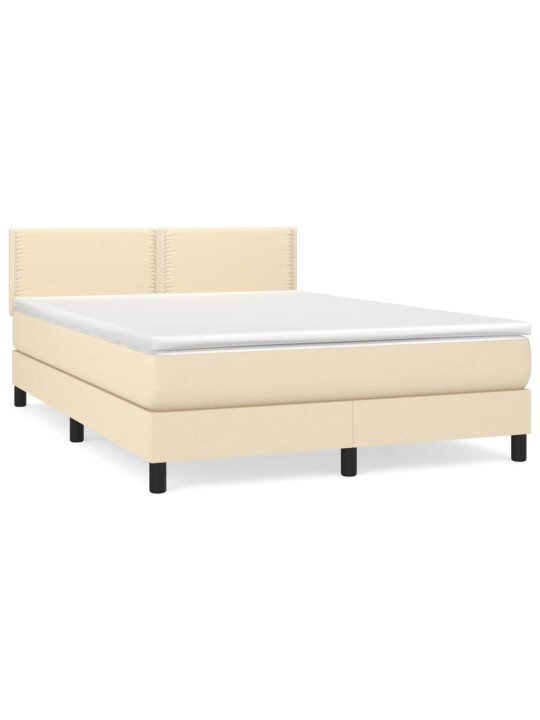 Box spring postel s matrací krémová 140x200 cm textil