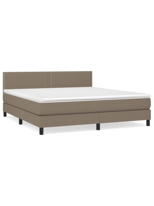 Box spring postel s matrací taupe 180x200 cm textil