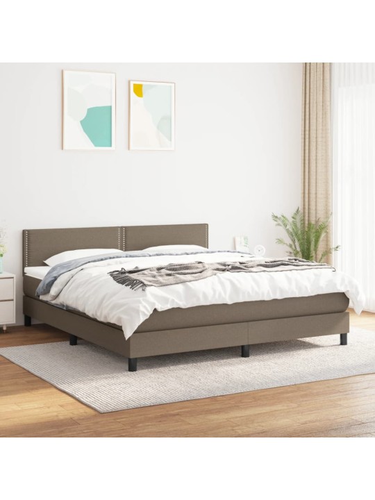 Box spring postel s matrací taupe 180x200 cm textil