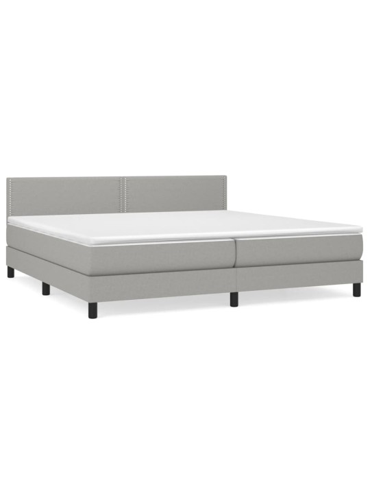 Box spring postel s matrací světle šedá 200 x 200 cm textil