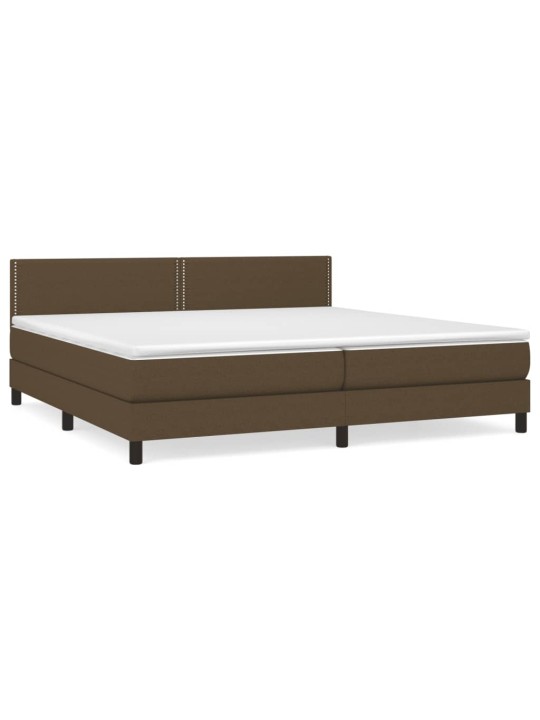 Box spring postel s matrací tmavě hnědá 200x200 cm textil