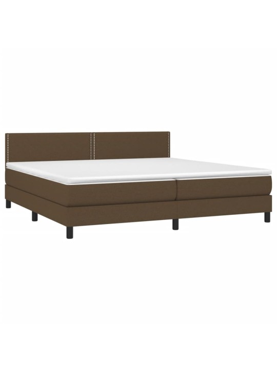 Box spring postel s matrací tmavě hnědá 200x200 cm textil