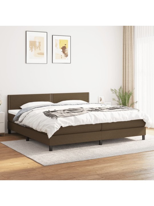 Box spring postel s matrací tmavě hnědá 200x200 cm textil