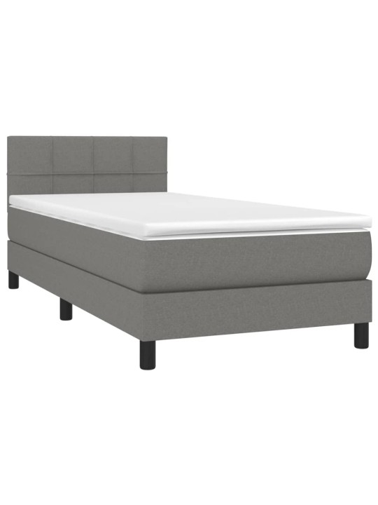 Box spring postel s matrací tmavě šedá 90x200 cm textil