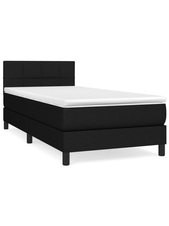 Box spring postel s matrací černá 100 x 200 cm textil