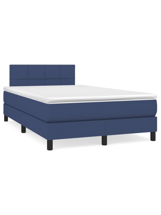 Box spring postel s matrací modrá 120x200 cm textil