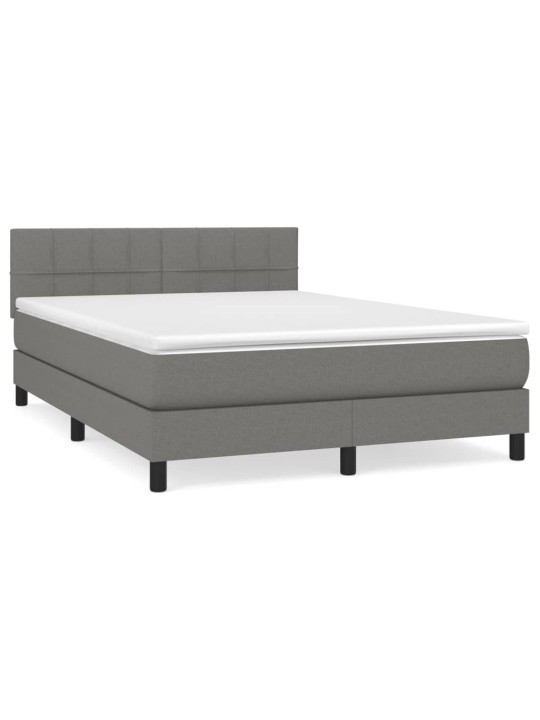 Box spring postel s matrací tmavě šedý 140 x 190 cm textil