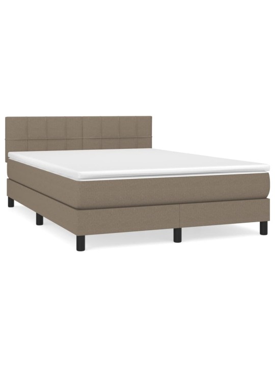 Box spring postel s matrací taupe 140x200 cm textil