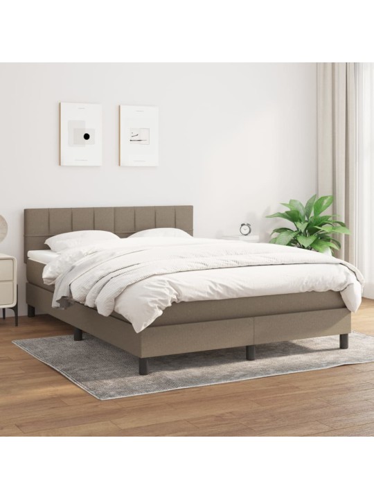 Box spring postel s matrací taupe 140x200 cm textil