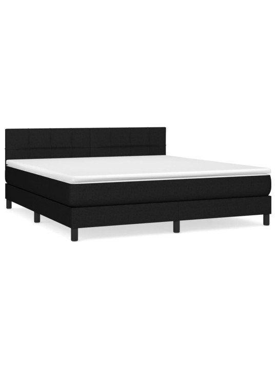 Box spring postel s matrací černá 160x200 cm textil