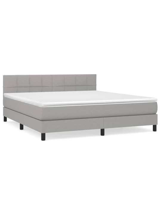 Box spring postel s matrací světle šedá 180 x 200 cm textil
