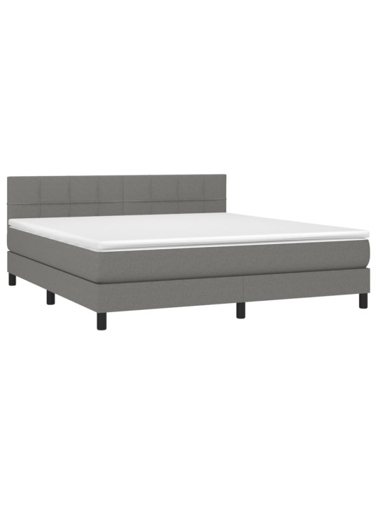Box spring postel s matrací tmavě šedá 180x200 cm textil