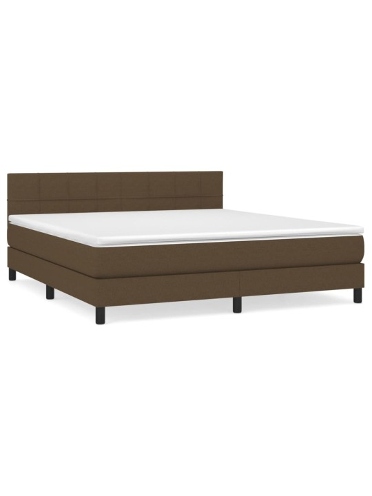 Box spring postel s matrací tmavě hnědá 180x200 cm textil
