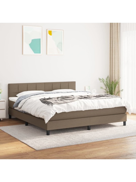 Box spring postel s matrací taupe 180x200 cm textil