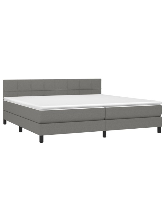 Box spring postel s matrací tmavě šedá 200x200 cm textil