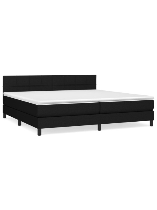 Box spring postel s matrací černá 200x200 cm textil