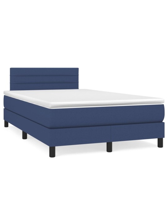 Box spring postel s matrací modrá 120x200 cm textil