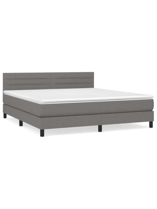 Box spring postel s matrací tmavě šedá 180x200 cm textil