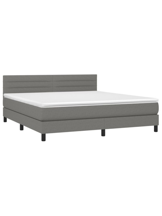 Box spring postel s matrací tmavě šedá 180x200 cm textil
