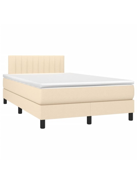 Box spring postel s matrací krémová 120x200 cm textil