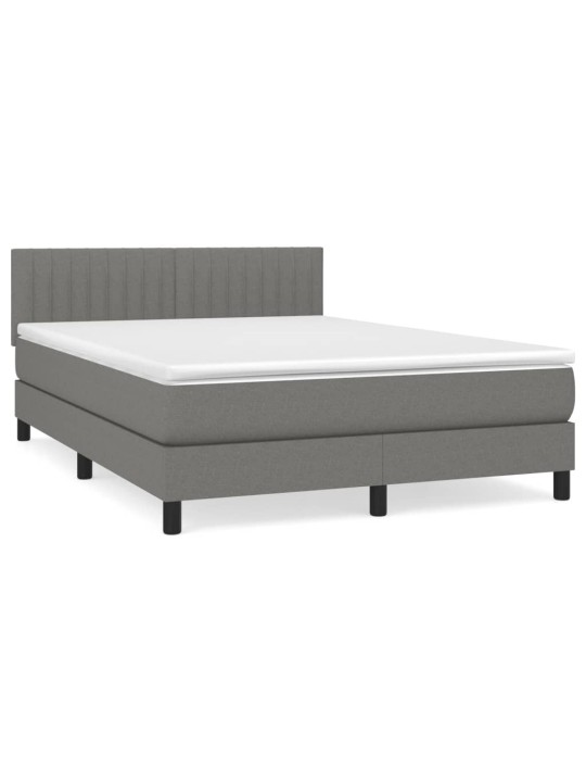 Box spring postel s matrací tmavě šedý 140 x 190 cm textil
