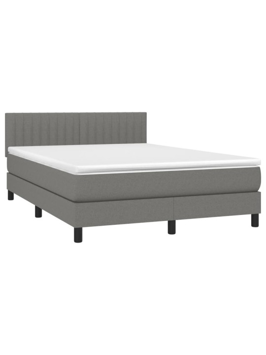 Box spring postel s matrací tmavě šedý 140 x 190 cm textil