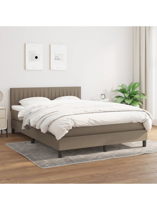 Box spring postel s matrací taupe 140x190 cm textil