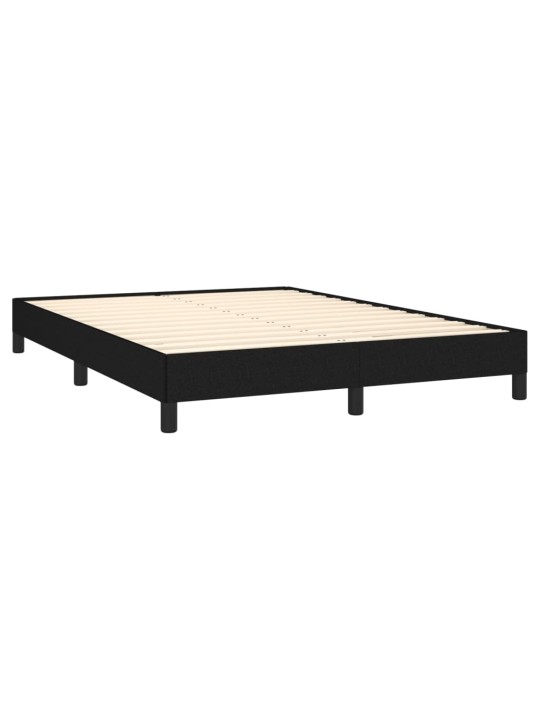 Box spring postel s matrací černá 140x200 cm textil