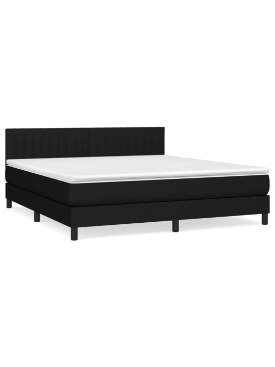 Box spring postel s matrací černá 160x200 cm textil