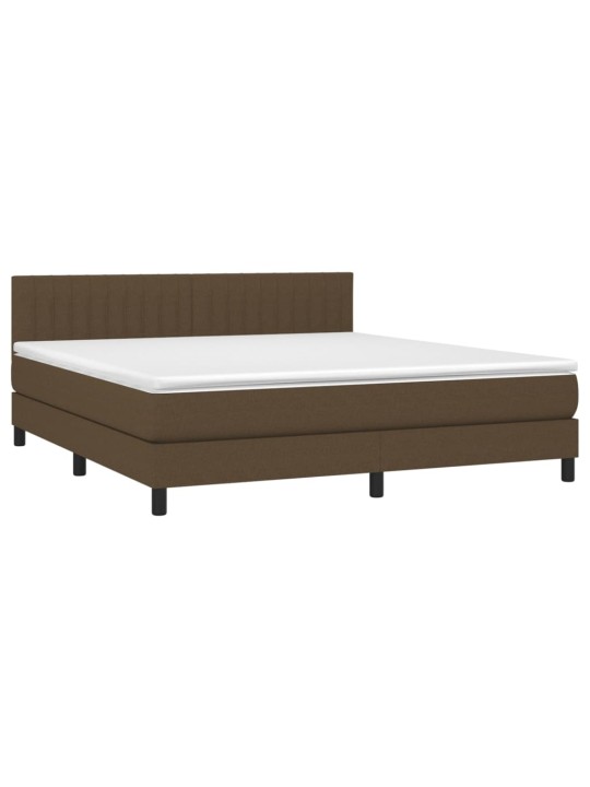 Box spring postel s matrací tmavě hnědá 160x200 cm textil