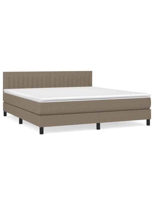 Box spring postel s matrací taupe 160x200 cm textil