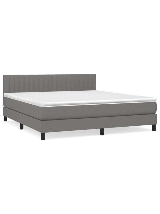 Box spring postel s matrací tmavě šedá 180x200 cm textil