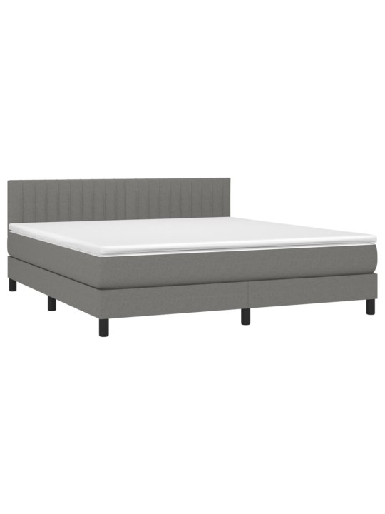Box spring postel s matrací tmavě šedá 180x200 cm textil