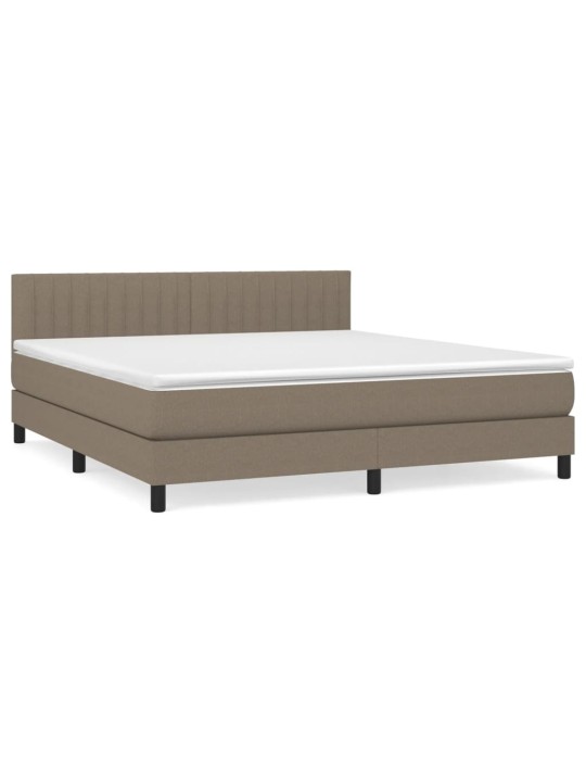 Box spring postel s matrací taupe 180x200 cm textil