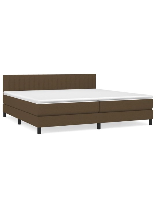 Box spring postel s matrací tmavě hnědá 200x200 cm textil