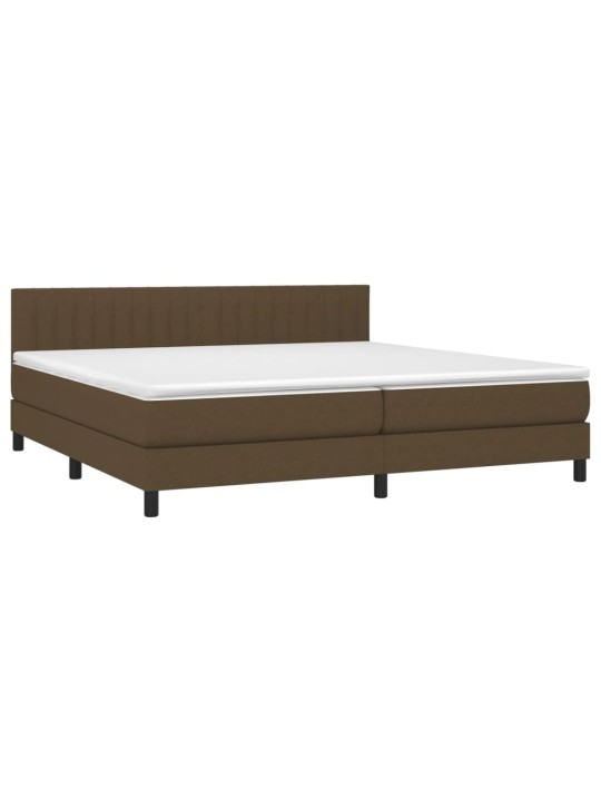Box spring postel s matrací tmavě hnědá 200x200 cm textil