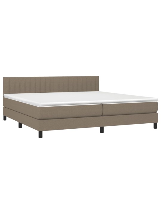 Box spring postel s matrací taupe 200x200 cm textil