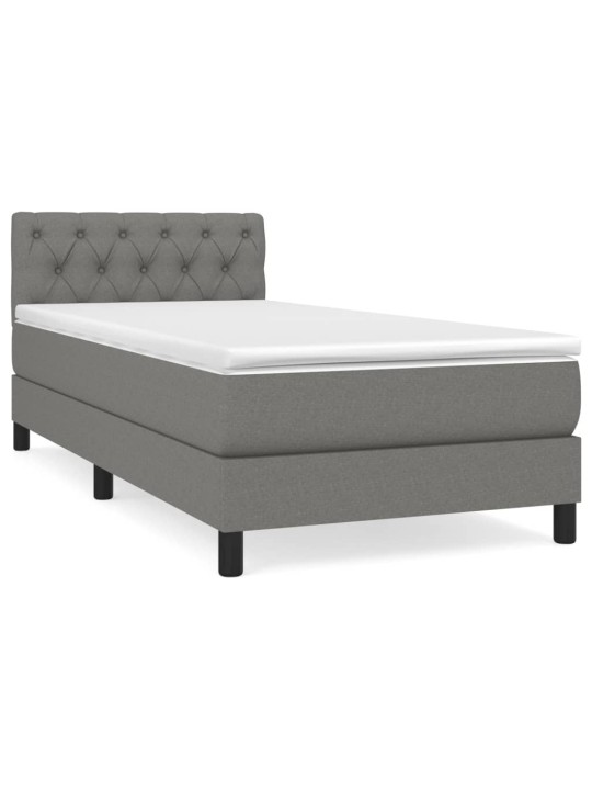 Box spring postel s matrací tmavě šedá 80 x 200 cm textil