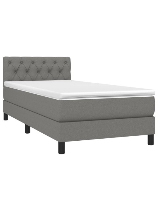 Box spring postel s matrací tmavě šedá 80 x 200 cm textil