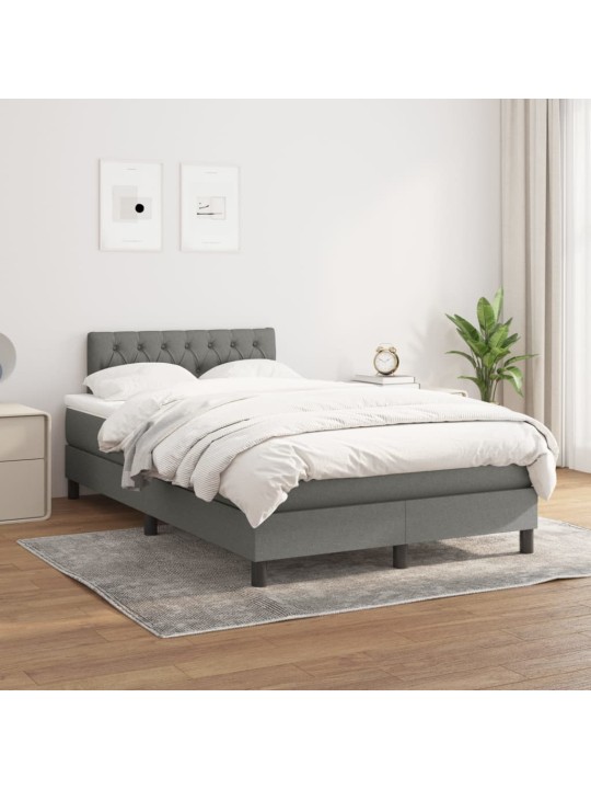 Box spring postel s matrací tmavě šedá 120x200 cm textil
