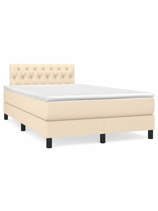 Box spring postel s matrací krémová 120x200 cm textil