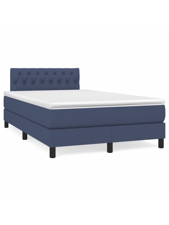 Box spring postel s matrací modrá 120x200 cm textil