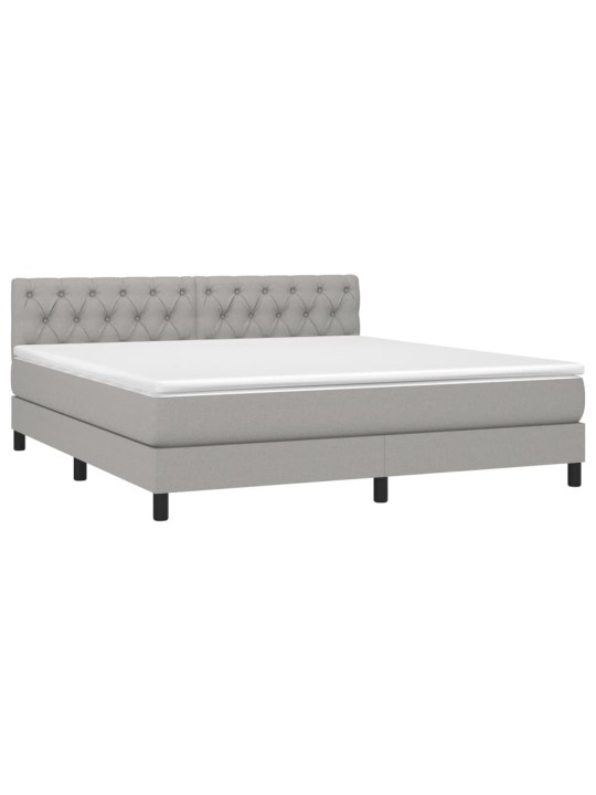 Box spring postel s matrací světle šedá 160 x 200 cm textil