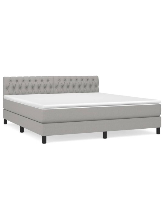 Box spring postel s matrací světle šedá 180 x 200 cm textil