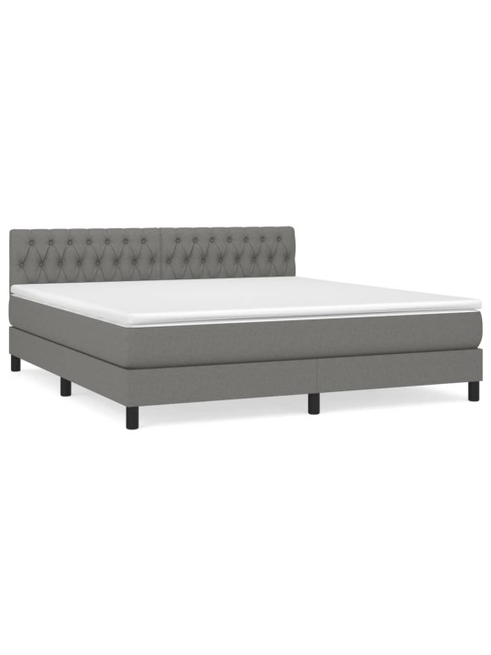 Box spring postel s matrací tmavě šedá 180x200 cm textil
