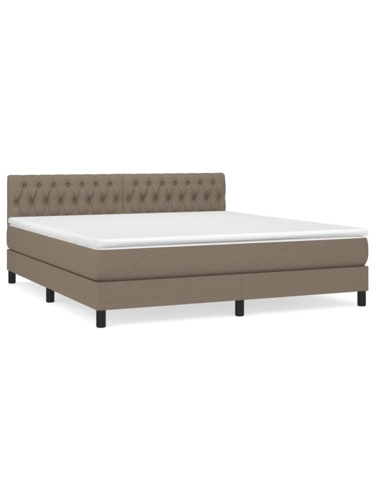 Box spring postel s matrací taupe 180x200 cm textil